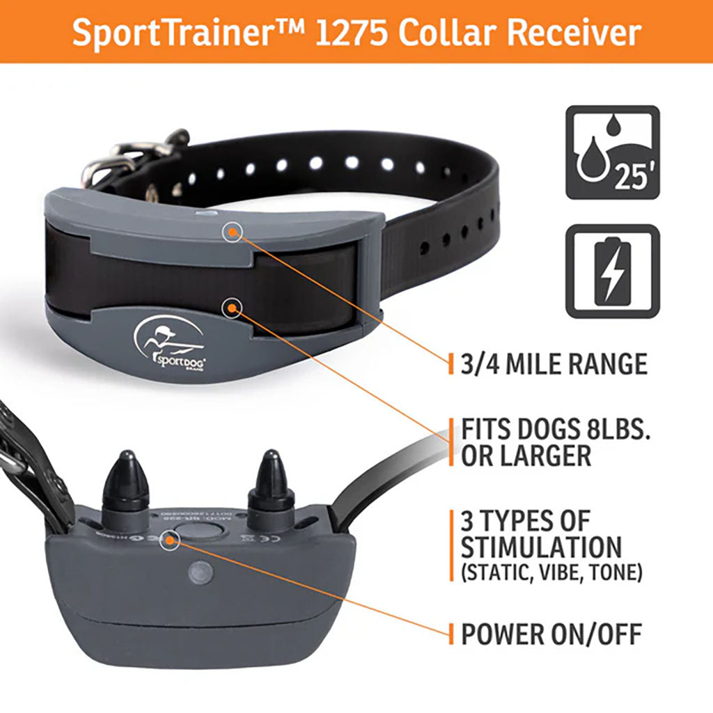 SportDOG 1275 Black Receiver Infographic