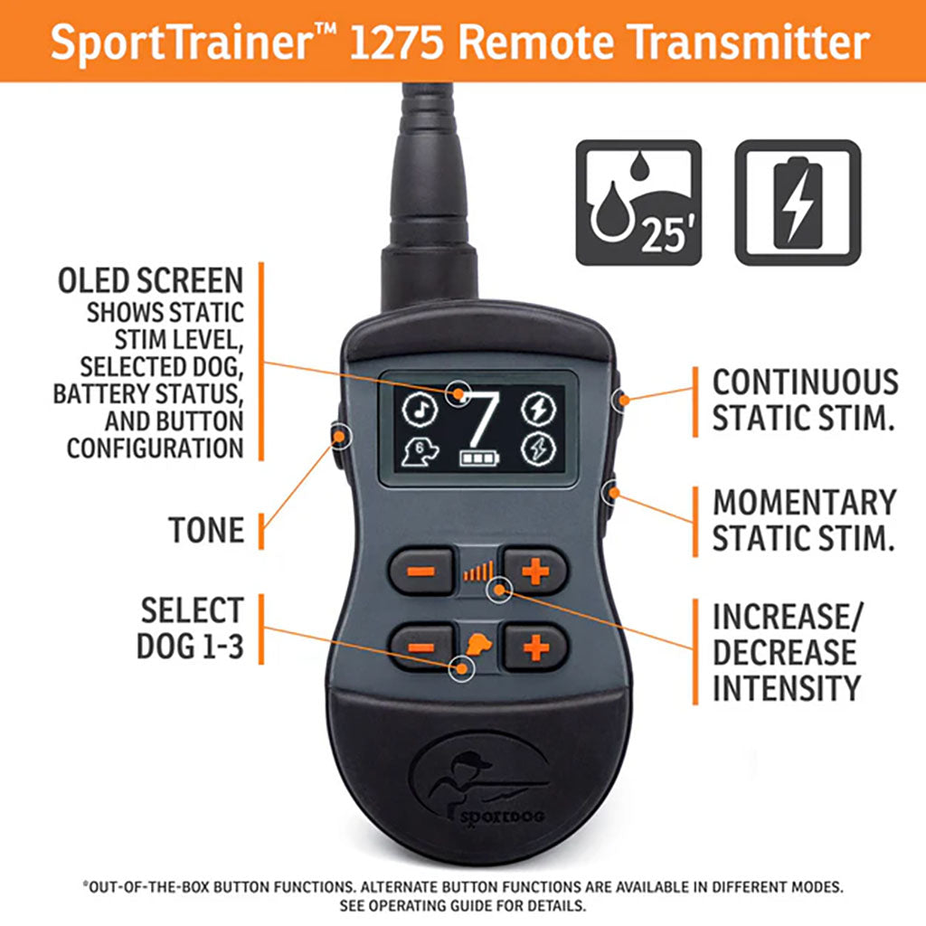 SportDOG 1275 Black Transmitter Infographic