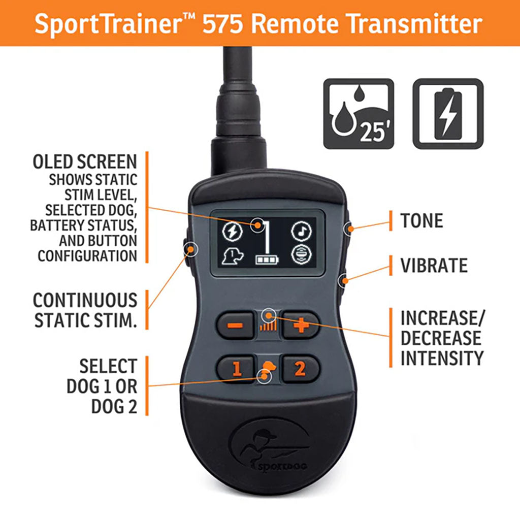 SportDOG 575 Black Transmitter Infographic