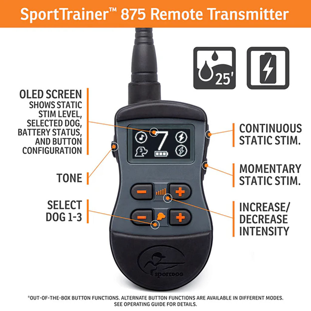 SportDOG 875 Black Transmitter Infographic